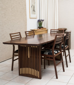 1.Dining table in River Red Gum with Jarrah chairs